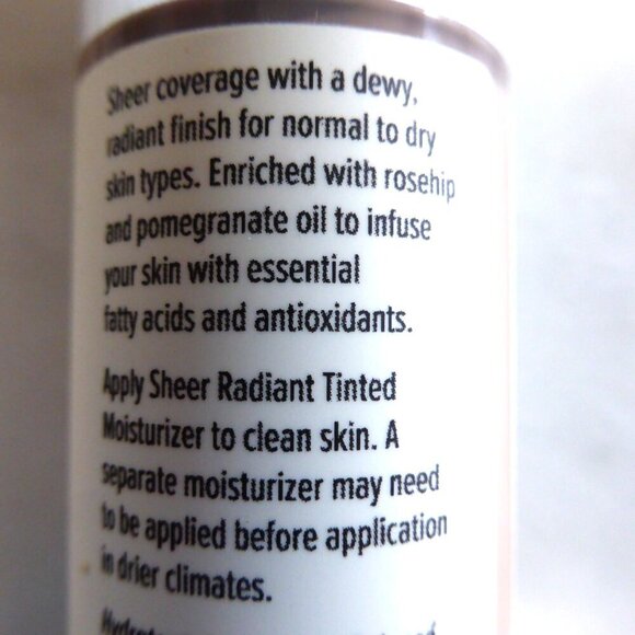 New! Pure Anada  Sheer Radiant Tinted Moisturizer, porcelain, Natural, Vegan - Picture 7 of 9